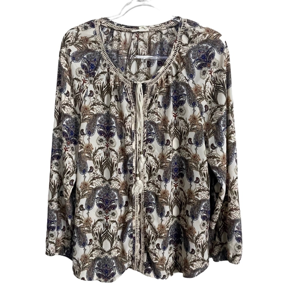 Anthropologie Meadow Row Boho Paisley‎ Top L Romantic Cottagecore Indie Soft